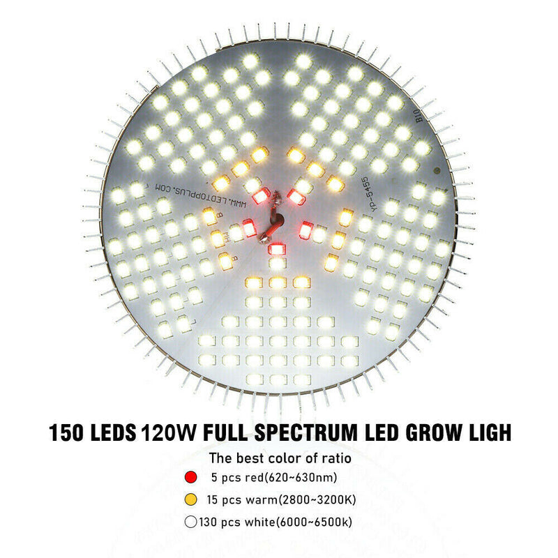 120W LED Grow Light Lamp E27 Grow Lamp Full Spectrum White Hydroponic Plants Veg American Varieties