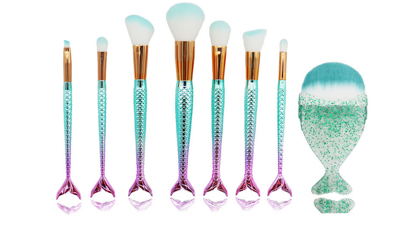 Mermaid Shaped Makeup Brushes Mostore.com