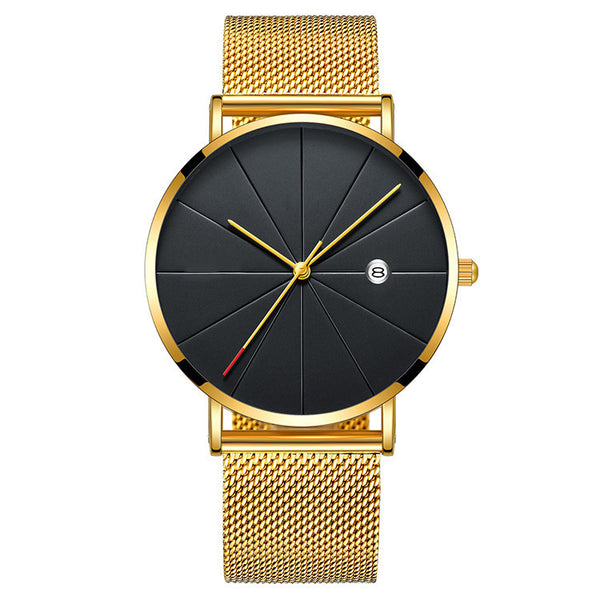 Simple calendar watch male creative waterproof quartz watch Mostore.com