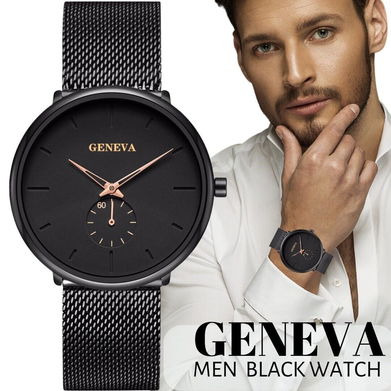 Men Quartz Watch Relojes De Hombre Minimalist Ultra Stainless Steel Band Watches Mostore.com