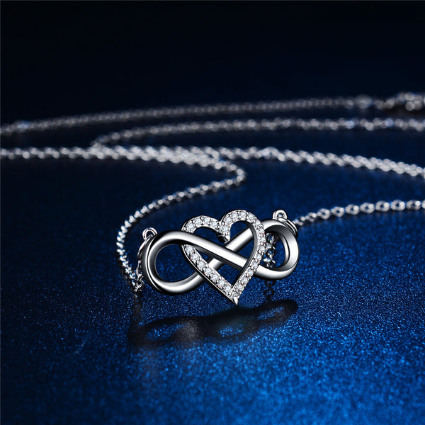 Tie Love Heart Micro Inlay Series Pendant Necklace Mostore.com