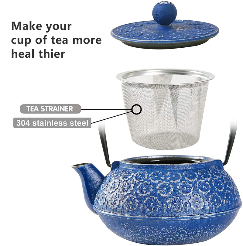 3.5Lbs  34oz Tea Kettle, Japanese -style Cast Iron Teapot With 304 Stainless Steel Infuser For Loose Leaf Tea Mostore.com