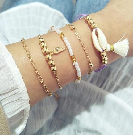 Bead Chain Bracelet Set Anklet Mostore.com