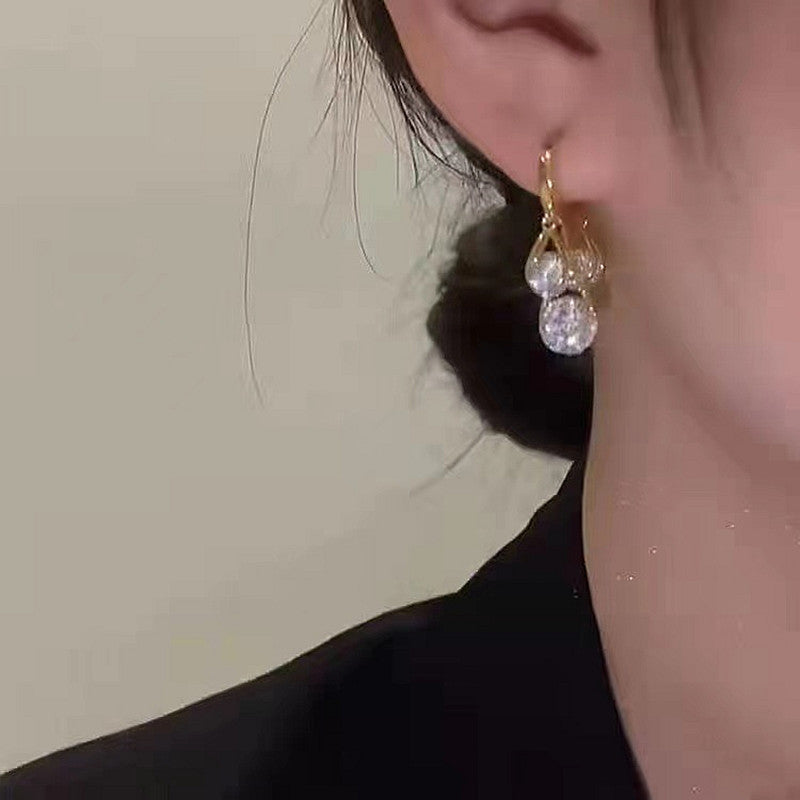 Peach Heart Zircon Ladylike Petite Earrings Mostore.com