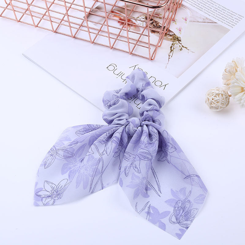 Pearl Pendant Large Intestine Ring Hair Band Women's Hair Knot Knotted Big Bow Hair Rope Mostore.com