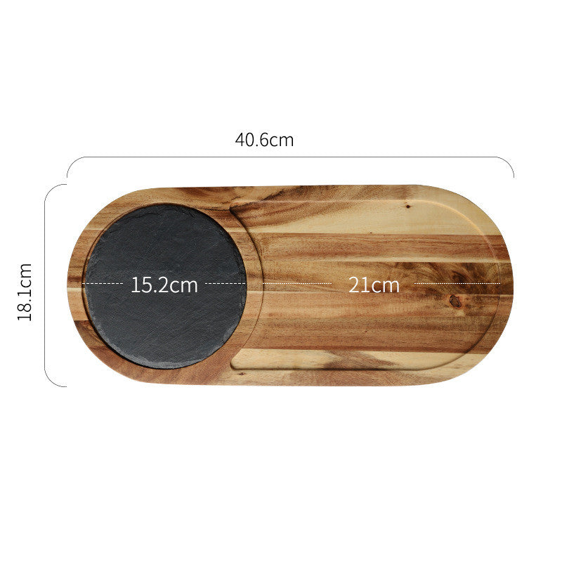 Black Wood Pizza Dish Wooden Plate Mostore.com