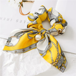Pearl Pendant Large Intestine Ring Hair Band Women's Hair Knot Knotted Big Bow Hair Rope Mostore.com