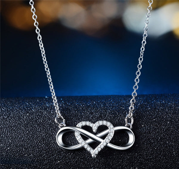 Tie Love Heart Micro Inlay Series Pendant Necklace Mostore.com
