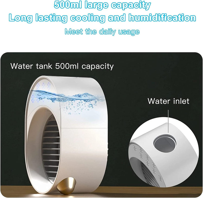 280ML Cool Fan Air Conditioner Fan Nano-atomization ABS 3-speed Levels LED Fast Cooling, Green American Varieties