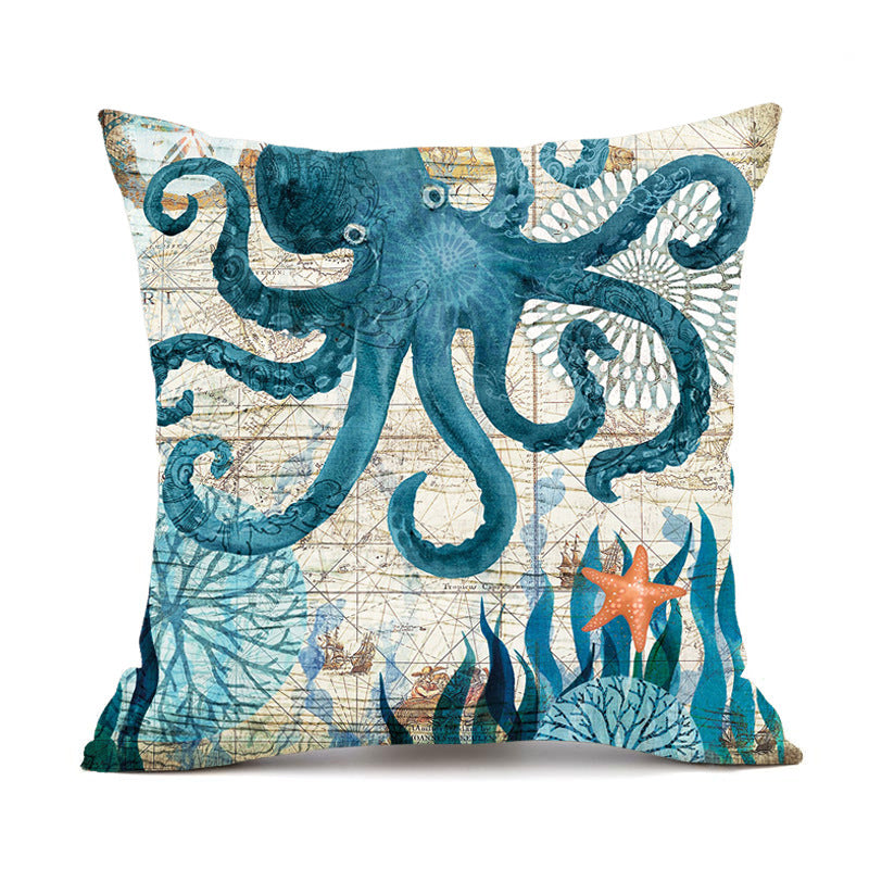 Cushion Covers Sea Turtle Printed Throw Pillow Cases For Home Decor Sofa Chair Seat Mostore.com