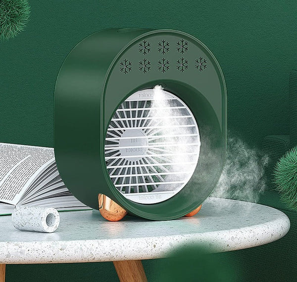 280ML Cool Fan Air Conditioner Fan Nano-atomization ABS 3-speed Levels LED Fast Cooling, Green American Varieties