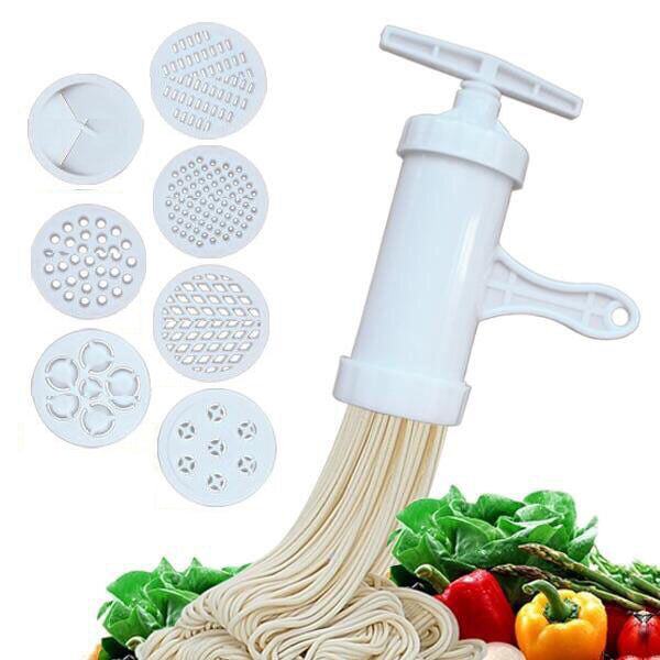 Manual Noodle Maker Press Pasta Maker Machine Crank Cutter Cookware With 5 Pressing Molds Making Spaghetti Kitchen Cooking Tools Mostore.com