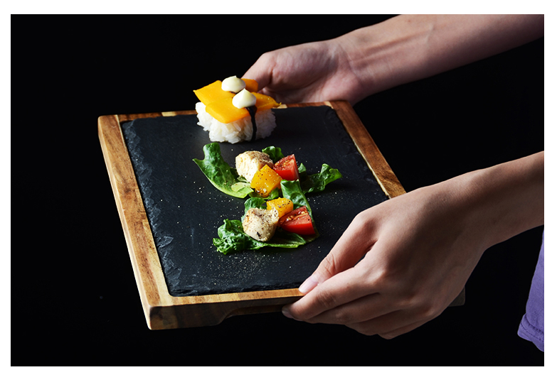 Black Wood Pizza Dish Wooden Plate Mostore.com