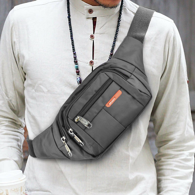 Men Women Fanny Pack Belt Waist Bag Cross Body Sling Shoulder Travel Sport Pouch Mostore.com