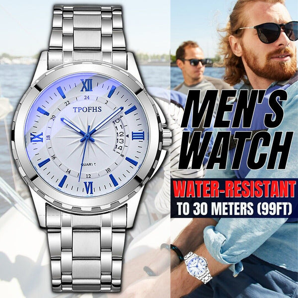 Classic Men's Watch Stainless Steel Wristwatch For Men Quartz Luxury Waterproof Mostore.com