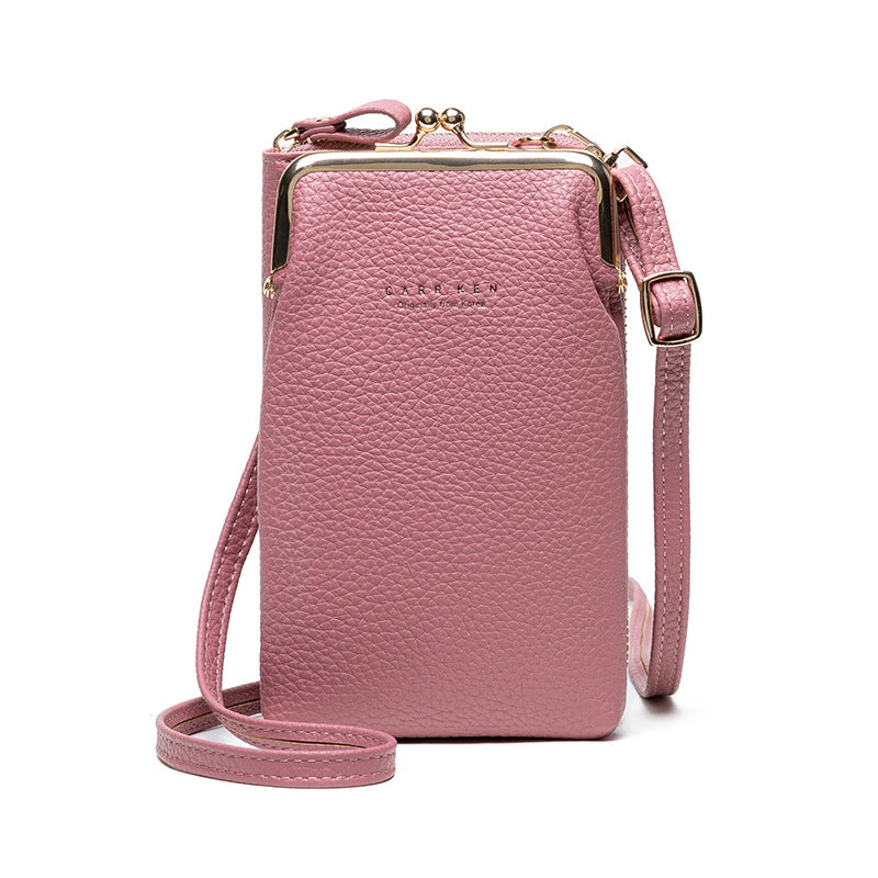 Fashion Lychee Pattern Solid Color Diagonal Shoulder Bag Mostore.com