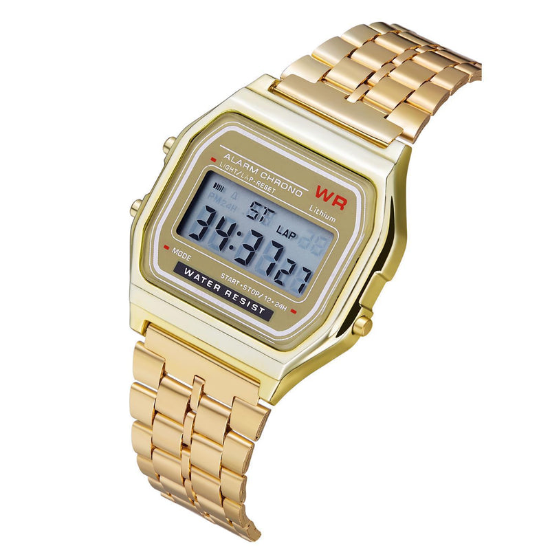 WR F91W Steel Band Electronic Watch Mostore.com