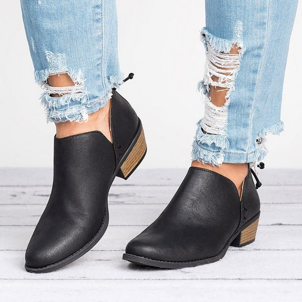 Autumn Women Shoes Retro High Heel Ankle Boots Mostore.com