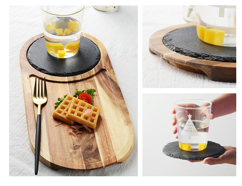 Black Wood Pizza Dish Wooden Plate Mostore.com