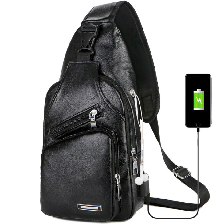 USB Portable Charging Chest Bag Messenger Bag Mostore.com
