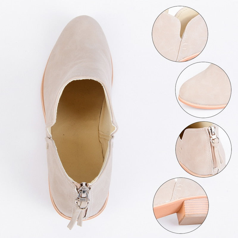 Autumn Women Shoes Retro High Heel Ankle Boots Mostore.com