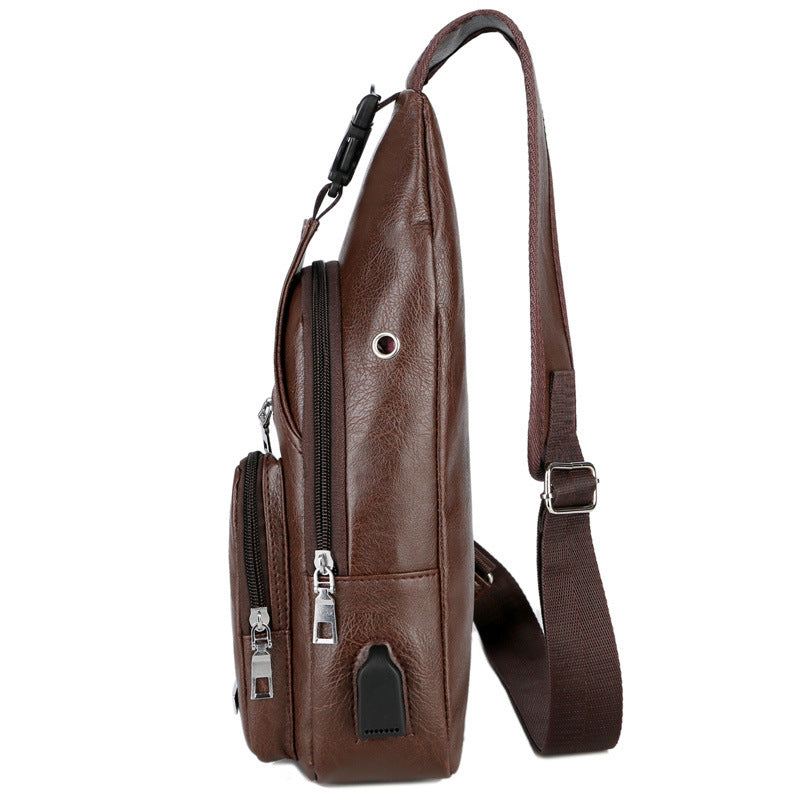 USB Portable Charging Chest Bag Messenger Bag Mostore.com