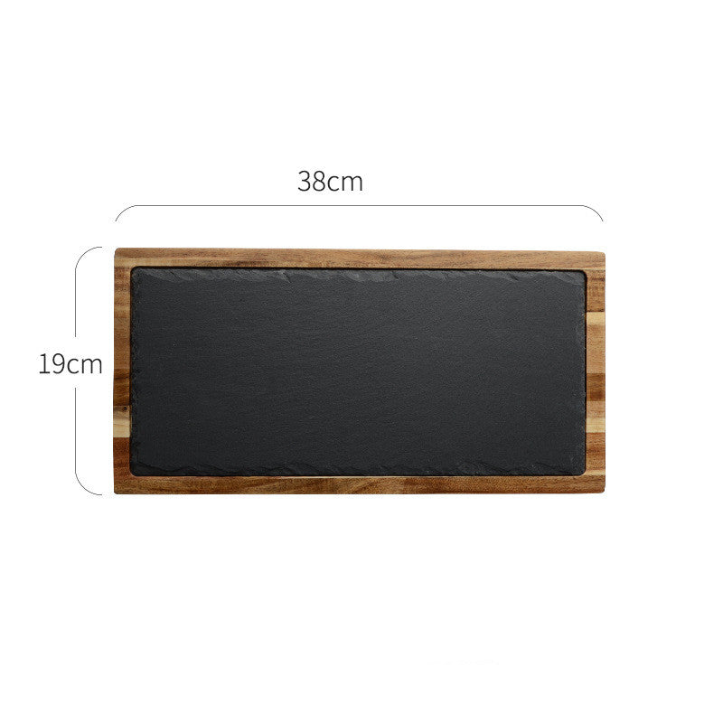 Black Wood Pizza Dish Wooden Plate Mostore.com