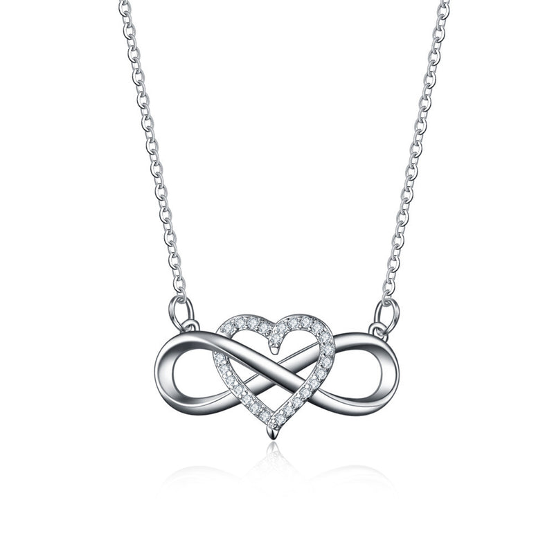 Tie Love Heart Micro Inlay Series Pendant Necklace Mostore.com