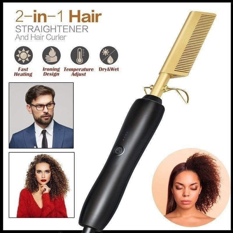 Hair Straightener Brush Comb Mostore.com