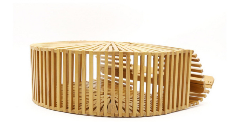 Handmade bamboo bag, clutch bag, portable bamboo basket, semi-circular bamboo bag Mostore.com