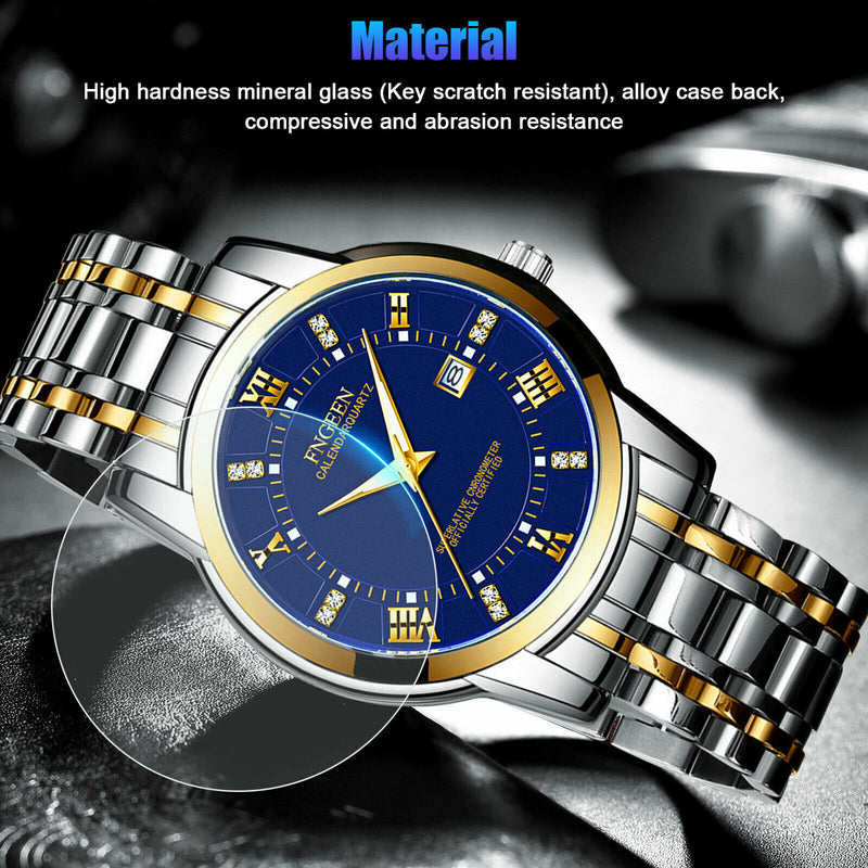 Stainless Steel Watch For MEN Quartz Luminous Classic Watches For Father Elderly Mostore.com