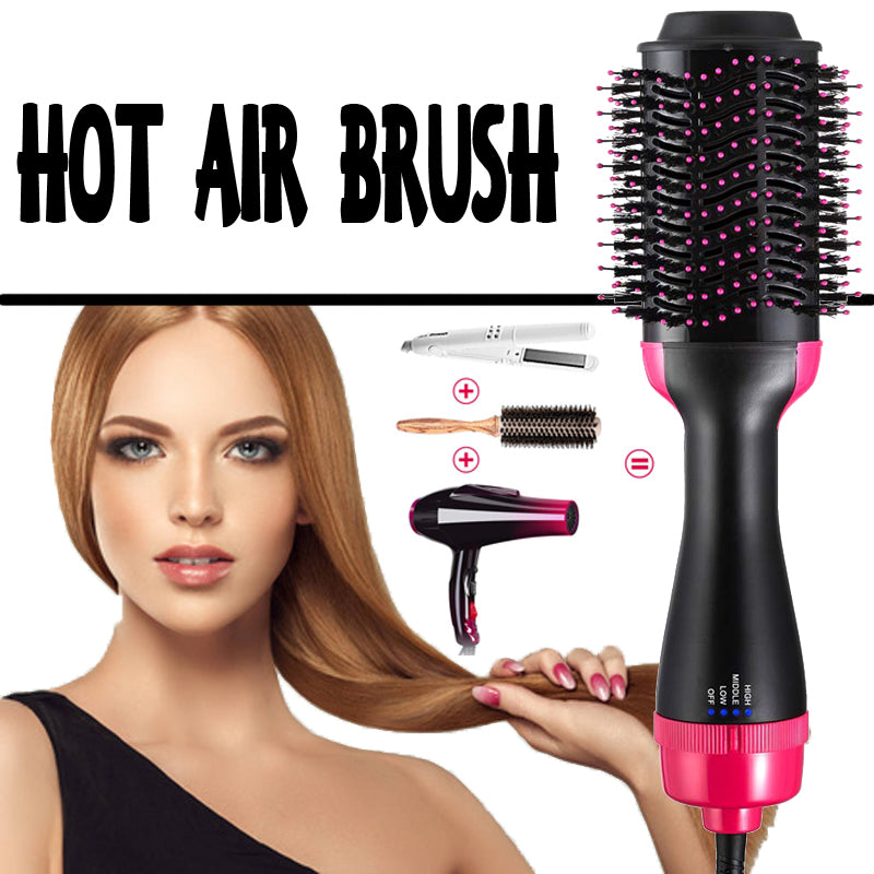 2 in 1 Multifunctional Hair Dryer & Volumizer Hair Brush Roller Rotate Comb Styling Straightening Curling Iron Mostore.com