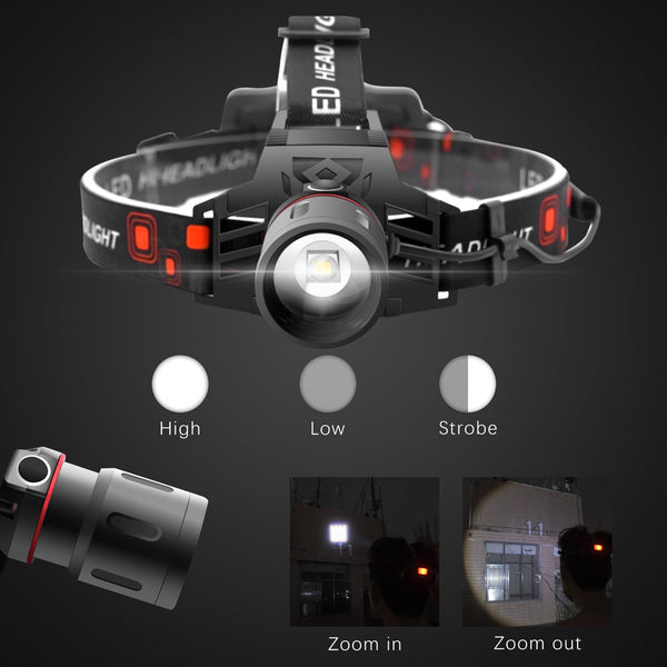 T6 white light green light red light zoom headlight American Varieties