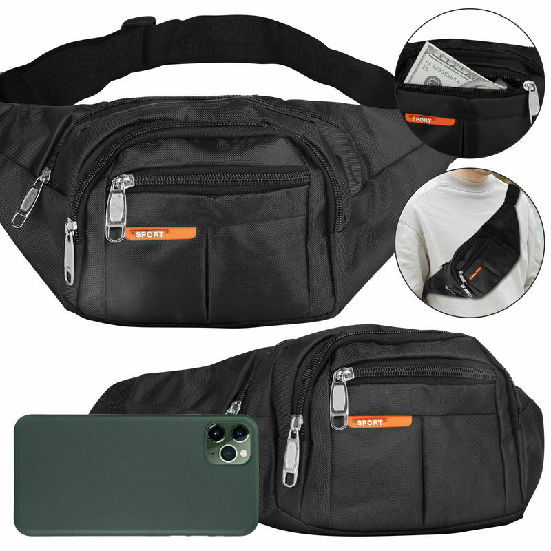Waist Bag Fanny Pack For Men Women Hip Belt Bum Pouch Sport Travel Purse Unisex Mostore.com