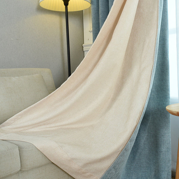 Factory direct stitching simple solid chenille curtain high shading curtain finished living room bedroom curtains CJ