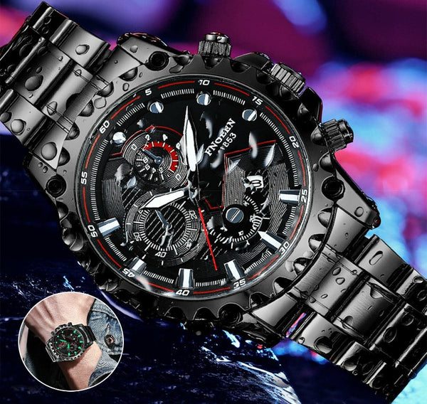 Waterproof Men's Watch Classic Stainless Steel Quartz Luminous Luxury Wristwatch Mostore.com