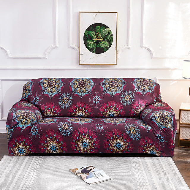 Bohemian style stretch all-inclusive sofa cover Mostore.com