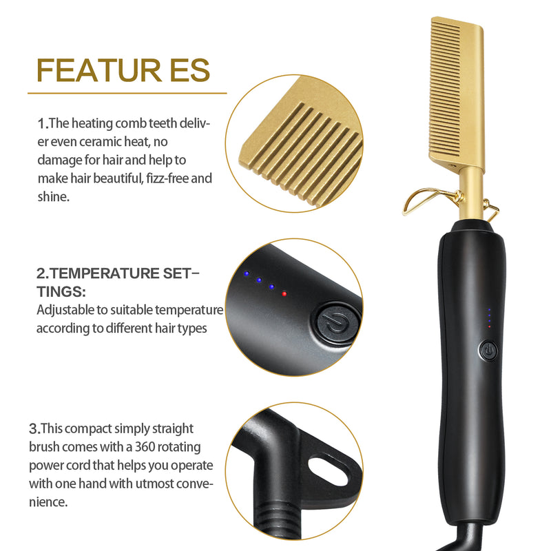 Hair Straightener Brush Comb Mostore.com