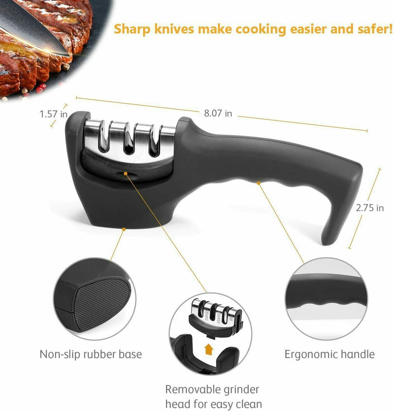 KNIFE SHARPENER Ceramic Tungsten Kitchen Knives Blade Sharpening System Tool USA Mostore.com
