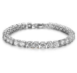 Hip Hop Bracelet Iced Out Single Row Rhinestones Chain Bling Tennis Charm Bracelets Zirconia Bracelets Link Chain Jewelry Mostore.com