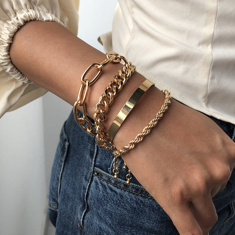 Thick chain alloy bracelet Mostore.com