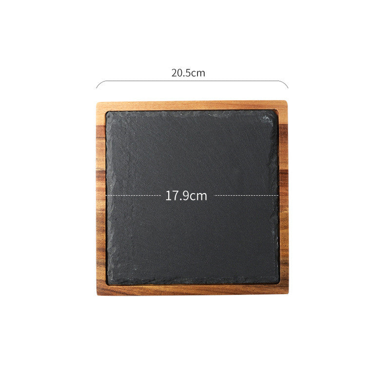 Black Wood Pizza Dish Wooden Plate Mostore.com