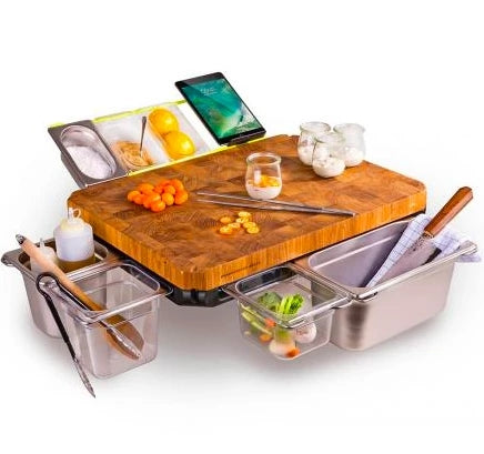 Vegetable Kitchen Cutting Board With Trays Storage Box Smooth Multifunction Practical Fruit Meat Bamboo Food Chopping Board Mostore.com