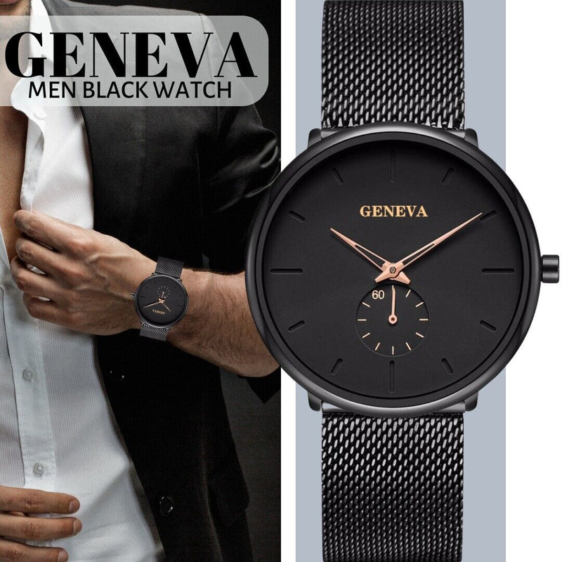 Men Quartz Watch Relojes De Hombre Minimalist Ultra Stainless Steel Band Watches Mostore.com