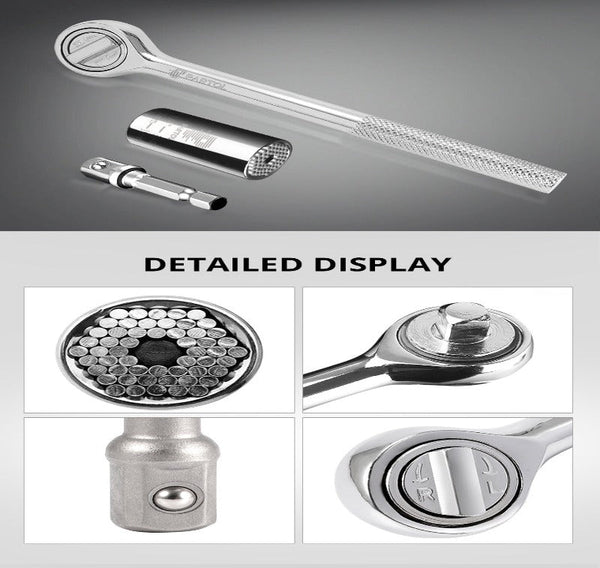 Universal Wrench Ratchet Universal Socket 7-19mm Power Drill Adapter Wrench Combination universal key American Varieties