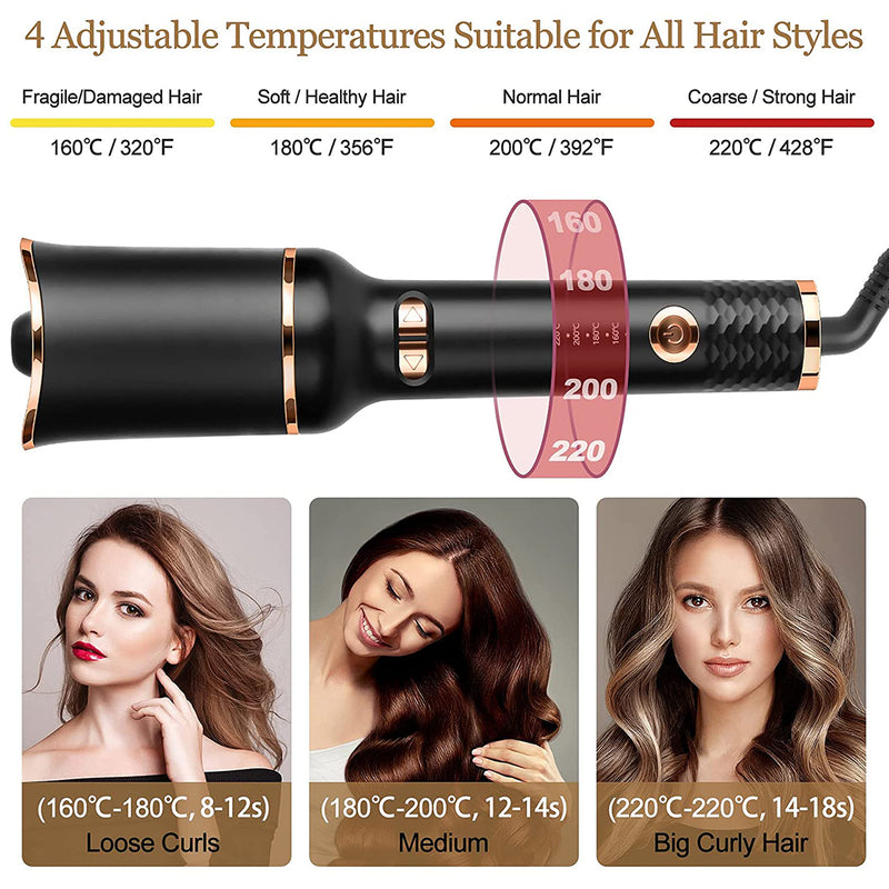 Automatic Curling Iron Air Curling Flat Iron Magic Wand Wave Styling Automatic Rotating Curling Wand Salon Styling Mostore.com