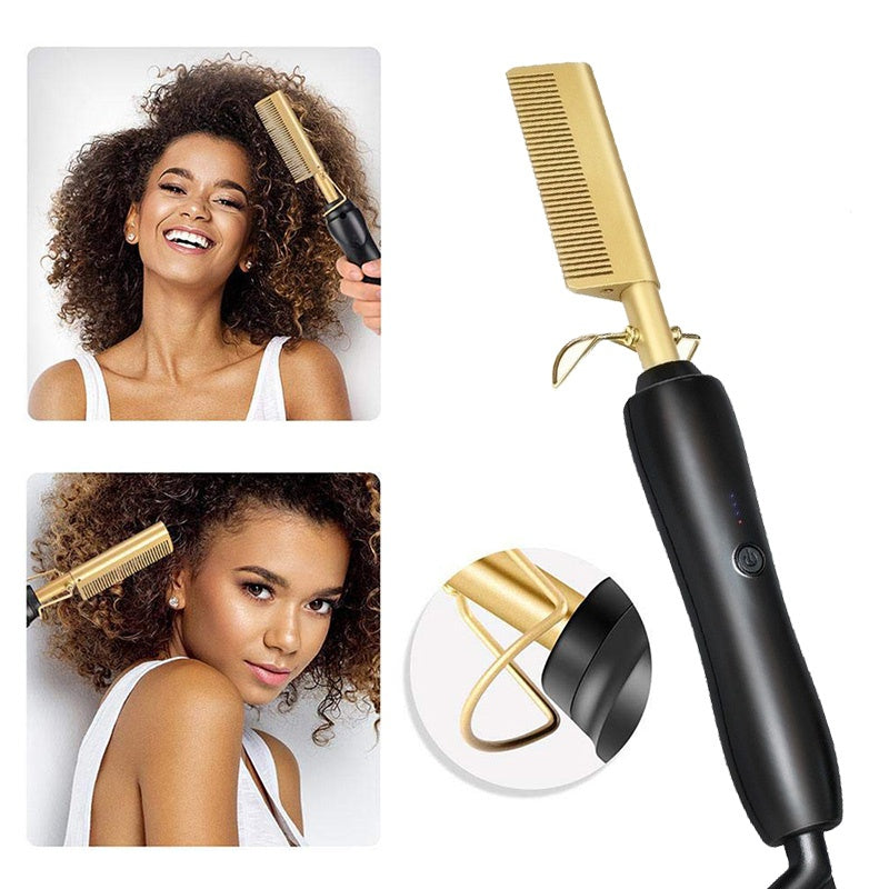 Hair Straightener Brush Comb Mostore.com