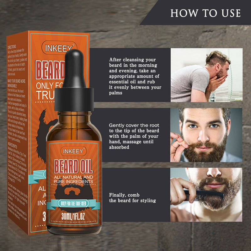 Beard Oil For MEN Hair Growth Oil Serum Mustache Grooming Growing Moisturizer US Mostore.com