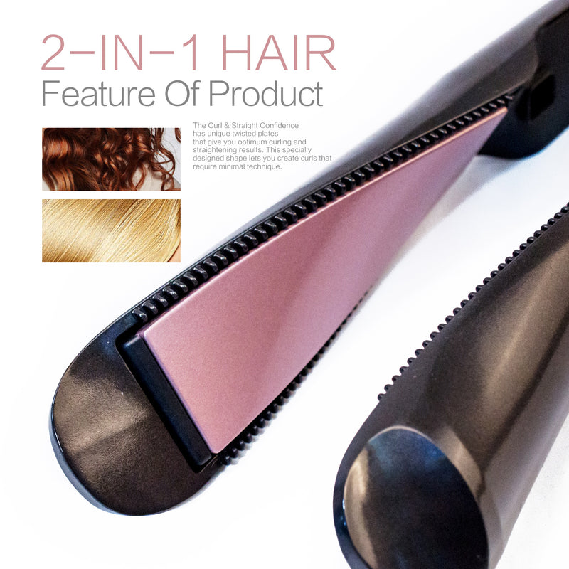 2 in 1 Electric Hair Straightener Ceramic Curling Wand Iron Curler Mostore.com