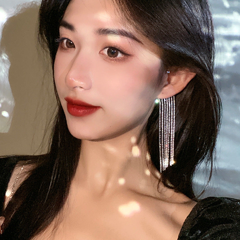 Fashionable And Simple Long Tassel Earrings Mostore.com
